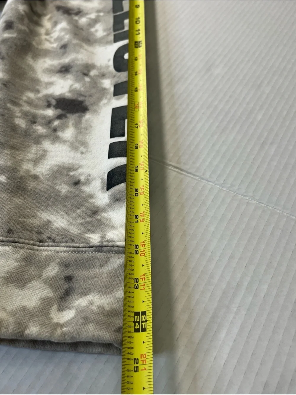Hollister Men's Gray & Black Tie-Dye Crewneck Hoodie